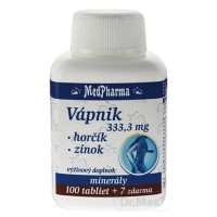 Vápnik 333,3 mg + Horčík + Zinok -MedPharma 107 tabliet